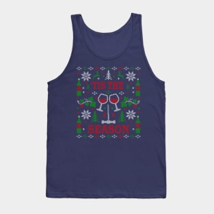 Wine Lover Wine Drinking Funny Ugly Christmas Sweater Party Shirt Tank Top